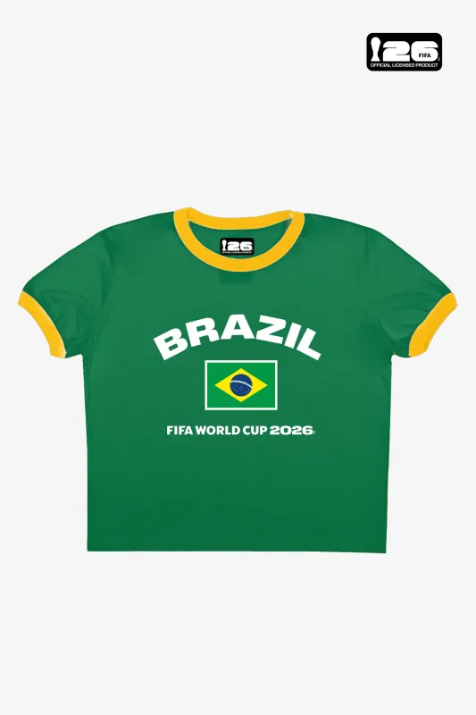 FIFA World Cup 2026™ Brazil Cropped Ringer T-Shirt - Kelly Green made by Peace-Collective