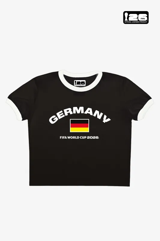 FIFA World Cup 2026™ Germany Cropped Ringer T-Shirt - Black made by Peace-Collective