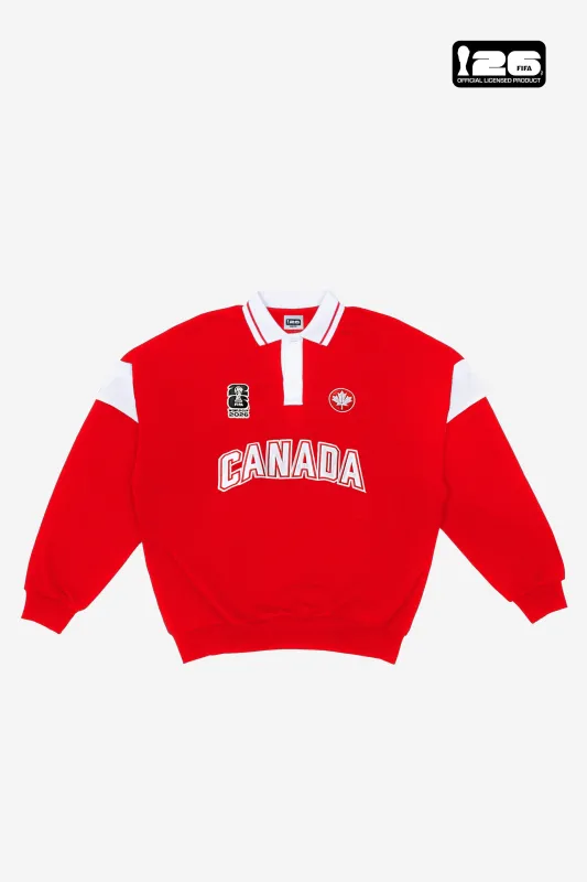 FIFA World Cup 2026™ Canada Oversized Rugby - White / Red made by Peace-Collective