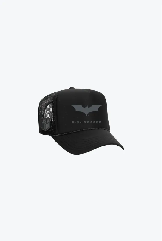 US Soccer | DC Batman Trucker Hat - Black made by Peace-Collective