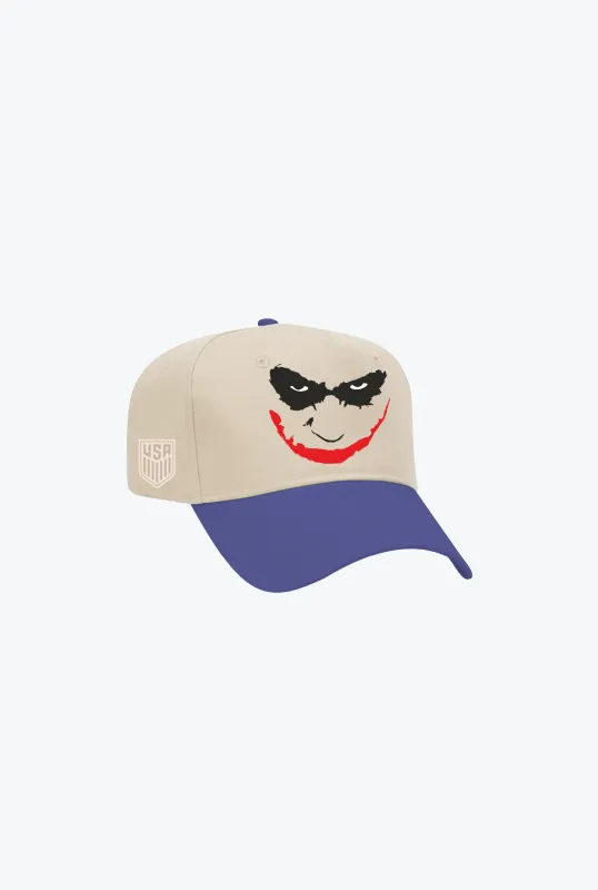 US Soccer | DC Joker A-Frame Cap - Ivory / Purple made by Peace-Collective