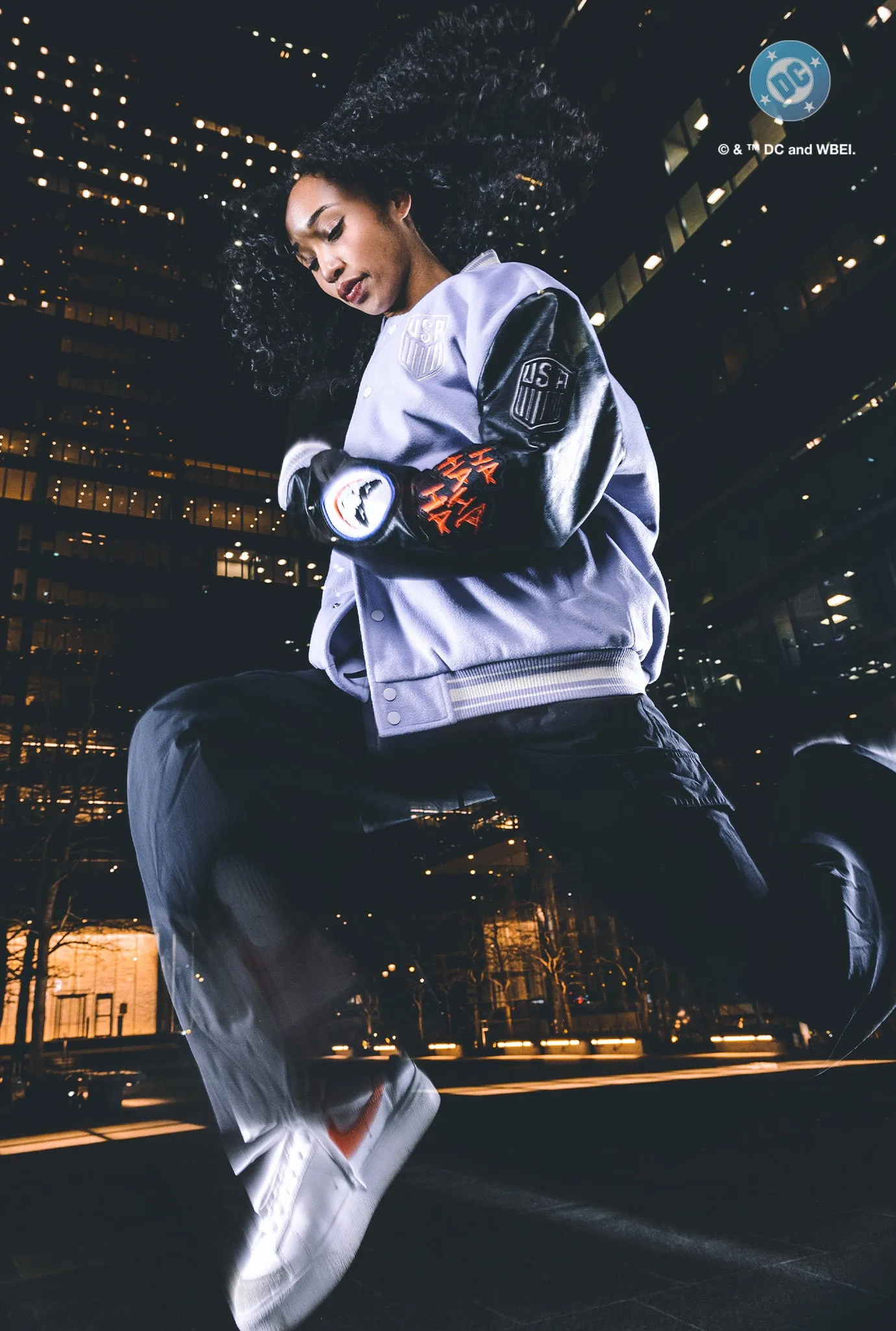 US Soccer | DC Joker Nylon Varsity Jacket - Purple sold by Peace-Collective product image thumbnail 4