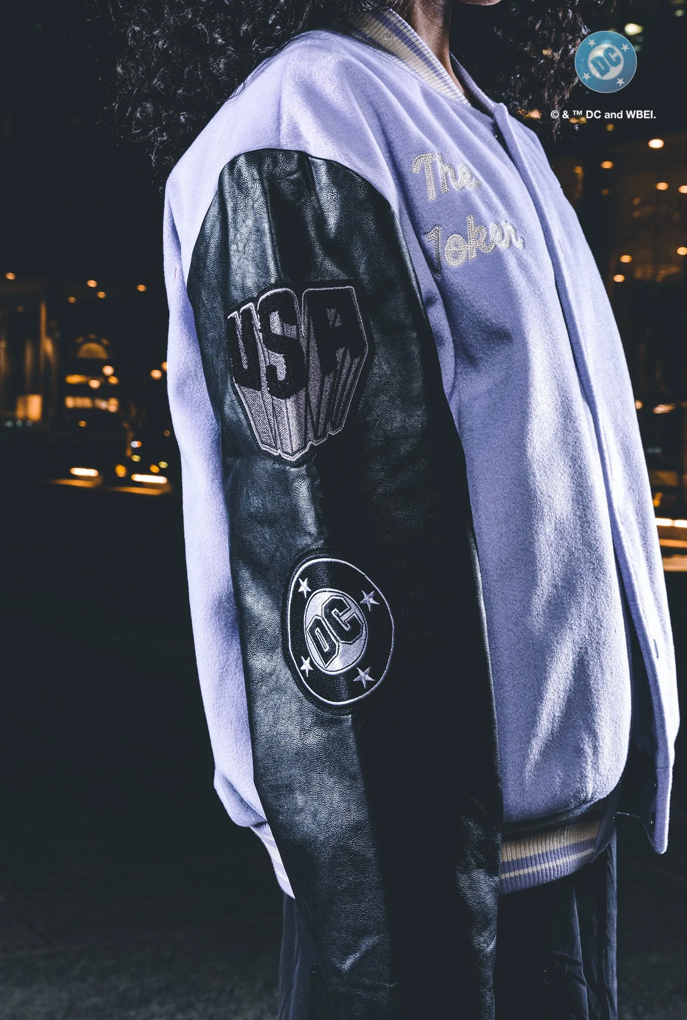 US Soccer | DC Joker Nylon Varsity Jacket - Purple sold by Peace-Collective product image thumbnail 5