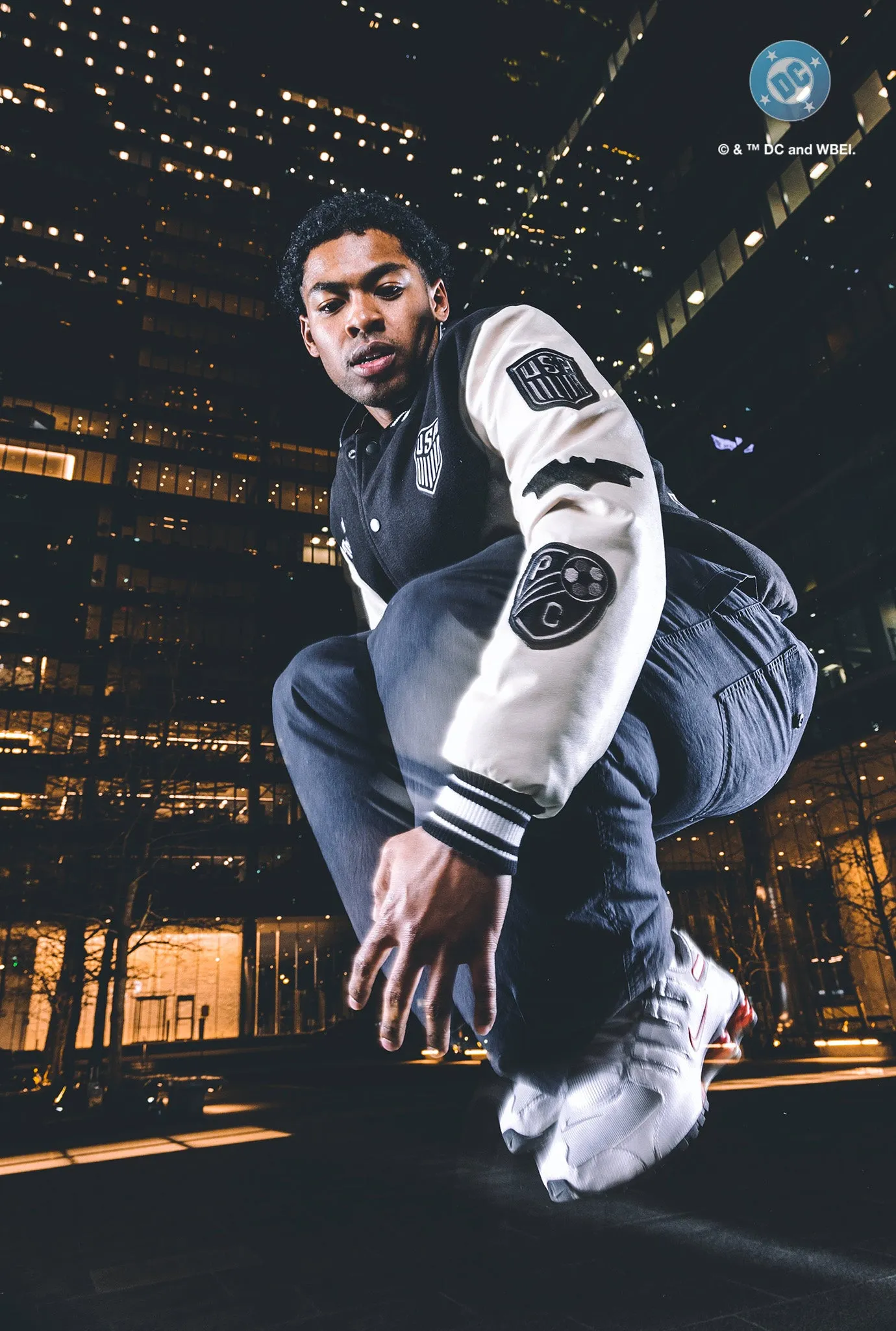 US Soccer | DC Batman Nylon Varsity Jacket - Black sold by Peace-Collective product image thumbnail 3