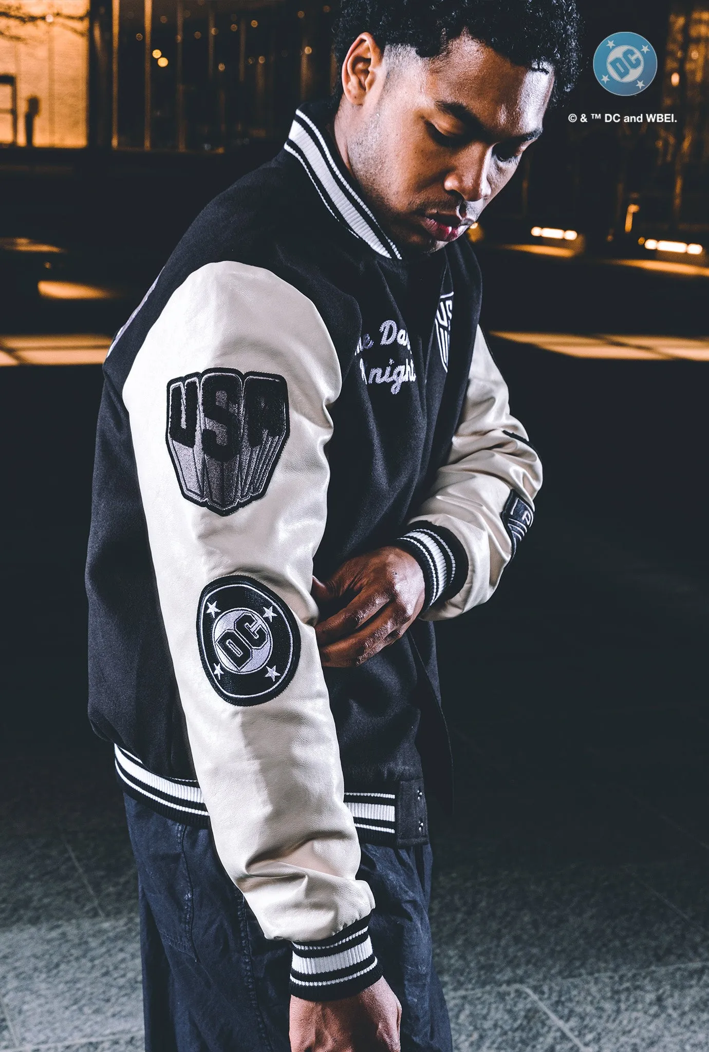 US Soccer | DC Batman Nylon Varsity Jacket - Black sold by Peace-Collective product image thumbnail 4