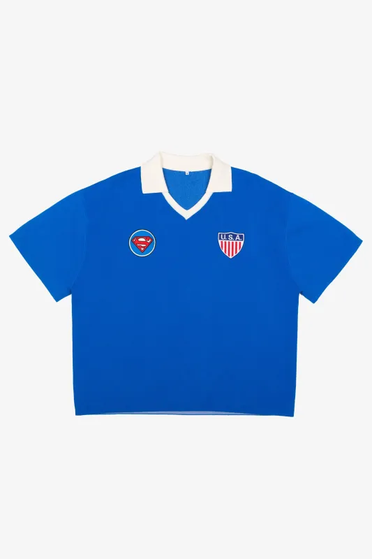 US Soccer | DC Superman Knit Jersey - Blue made by Peace-Collective