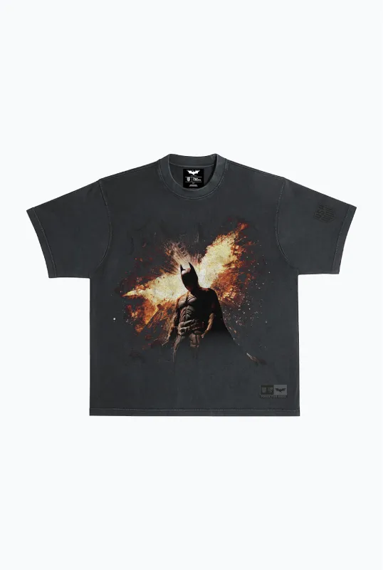 US Soccer | DC The Dark Knight Rises Garment Dyed Heavyweight T-Shirt - Black made by Peace-Collective