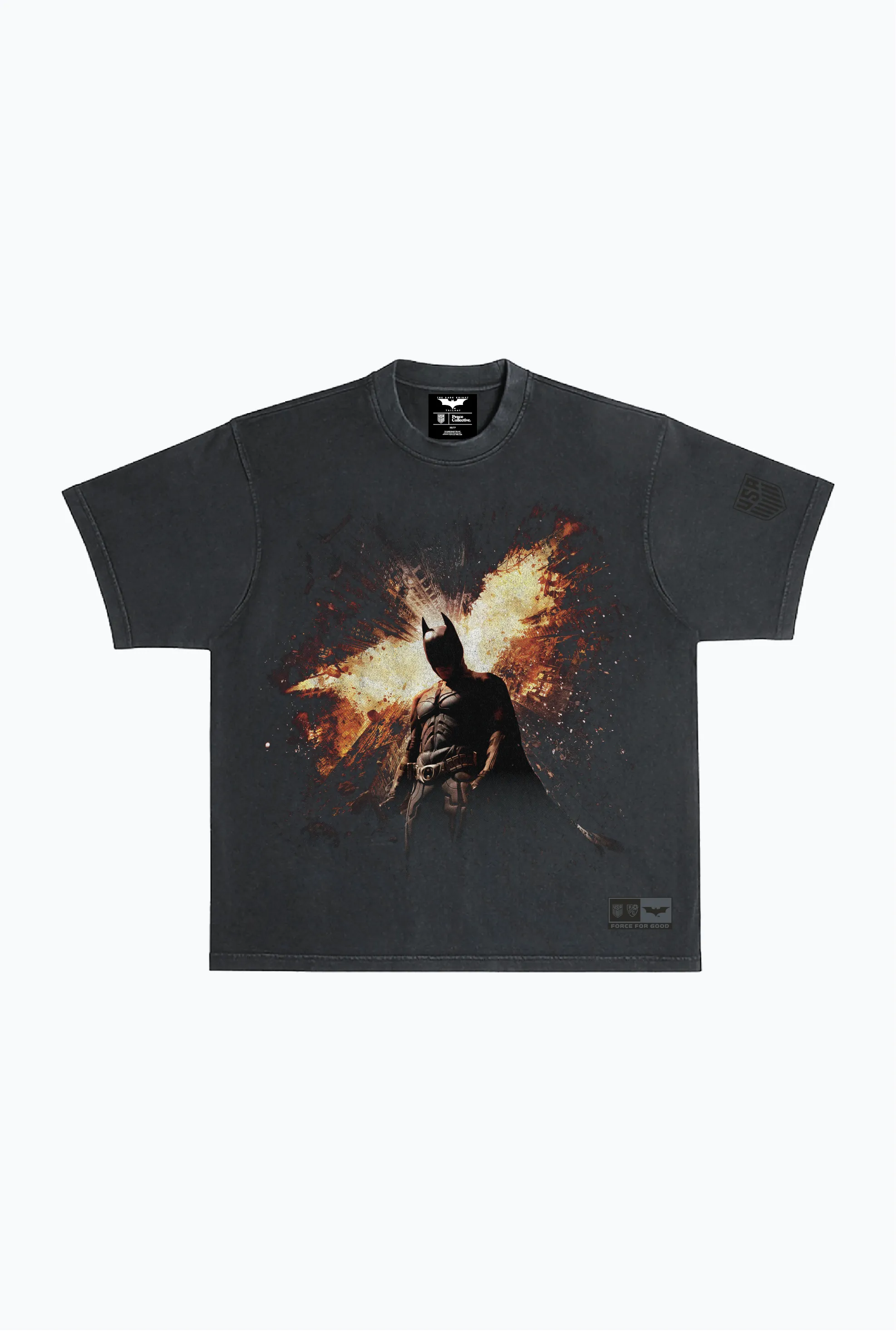 US Soccer | DC The Dark Knight Rises Garment Dyed Heavyweight T-Shirt - Black sold by Peace-Collective