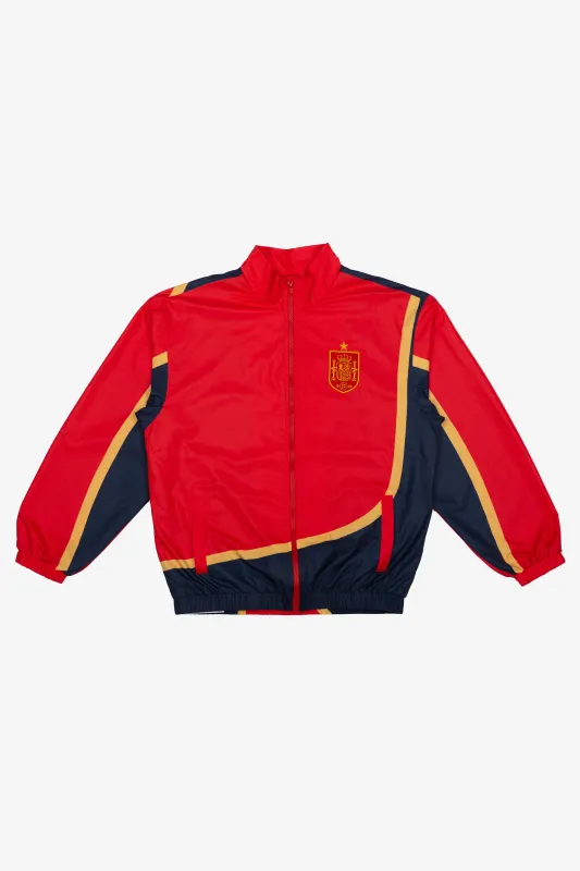 Spain Windbreaker Jacket - Red / Blue made by Peace-Collective