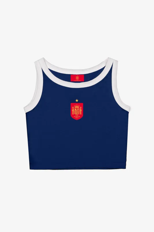 Spain Women's Cropped Tank - Navy made by Peace-Collective