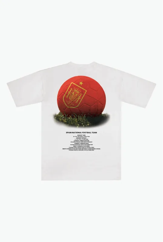 Spain Football Heavyweight T-Shirt - White made by Peace-Collective