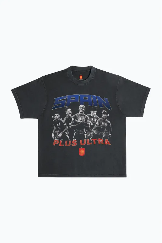 Spain Team Heavyweight Garment Dyed T-Shirt - Black made by Peace-Collective