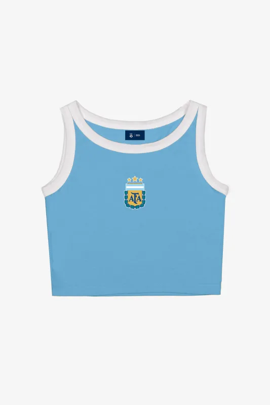 Argentina Women's Cropped Tank - Light Blue made by Peace-Collective