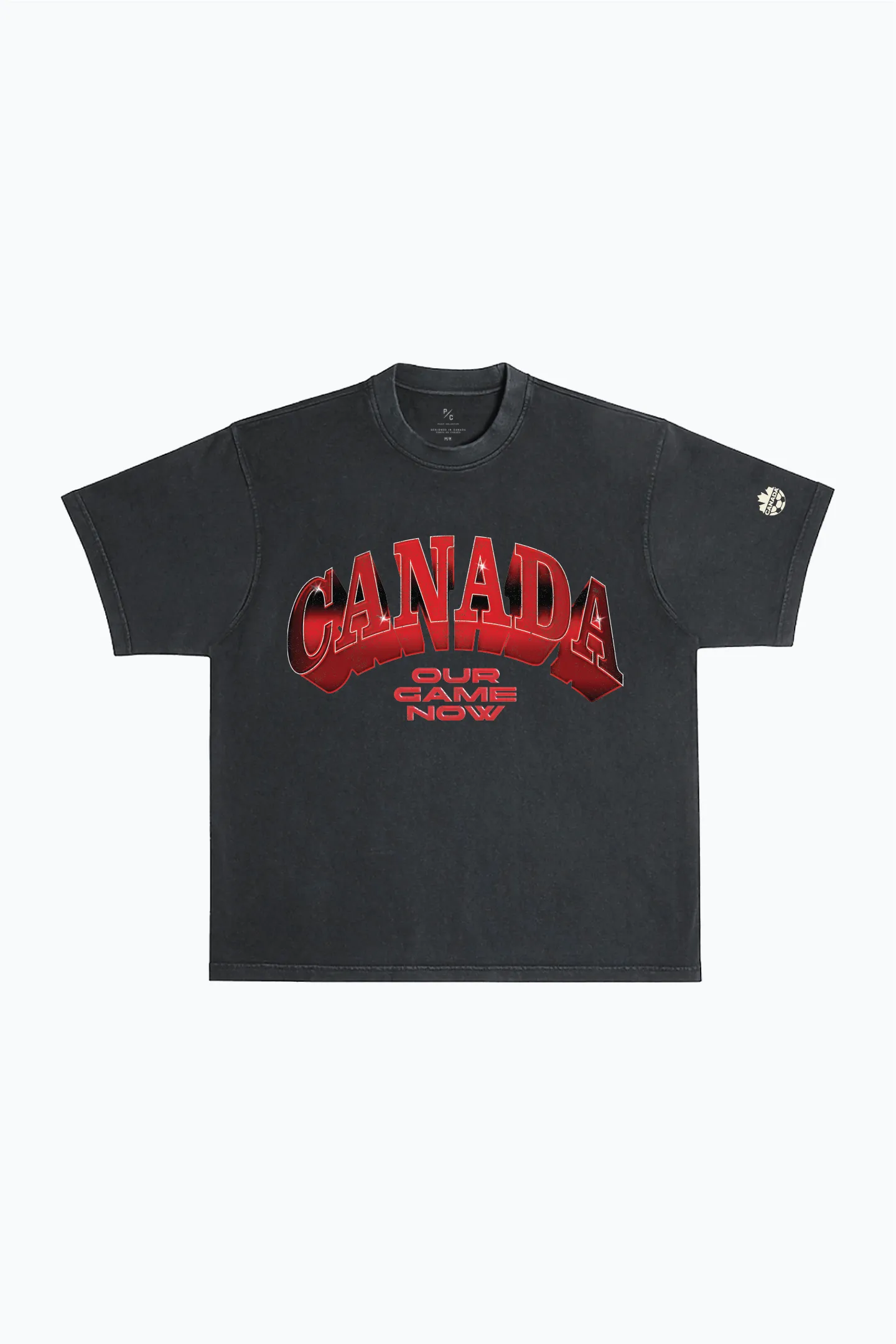 Canada Soccer Heavyweight Garment Dyed T-Shirt - Black sold by Peace-Collective