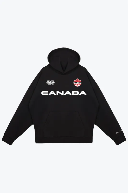 Canada Soccer SuperHeavy™️ Hoodie - Black made by Peace-Collective