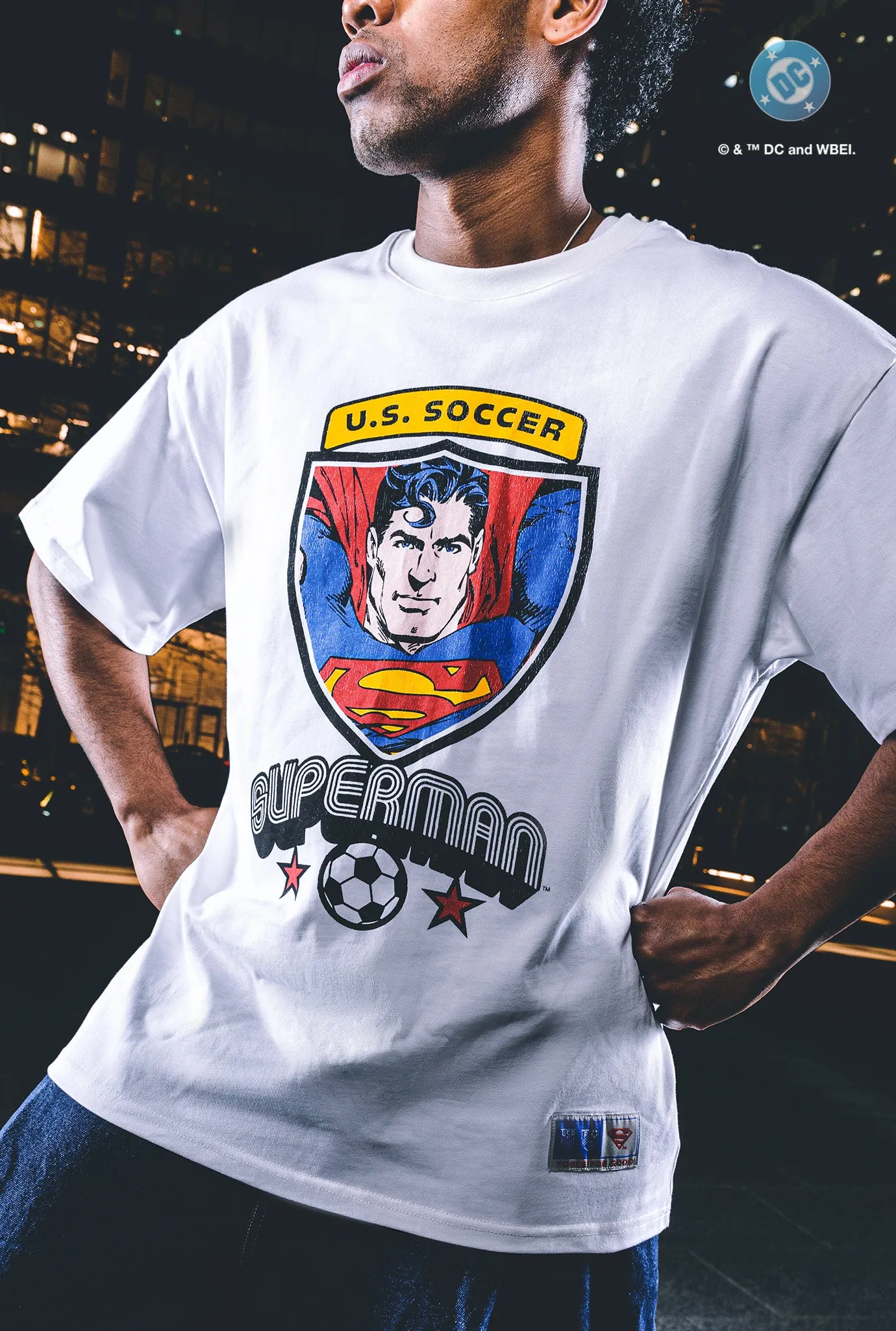 US Soccer | DC Superman Shield T-Shirt - White sold by Peace-Collective product image thumbnail 2