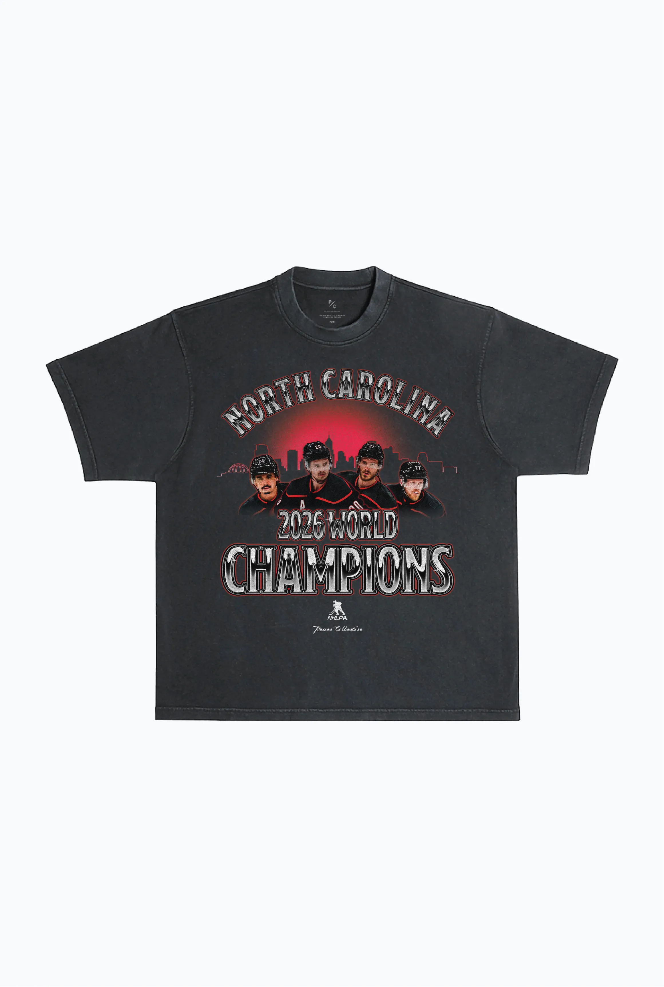 Carolina Hurricanes 2026 Champions Heavyweight Garment Dyed T-Shirt - Black sold by Peace-Collective