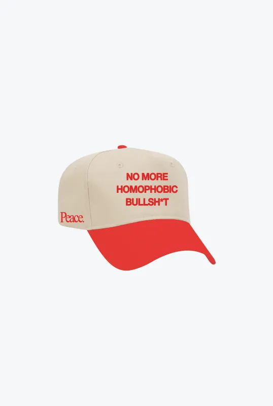 No More Homophobic BS A-Frame Cap - Ivory / Red made by Peace-Collective