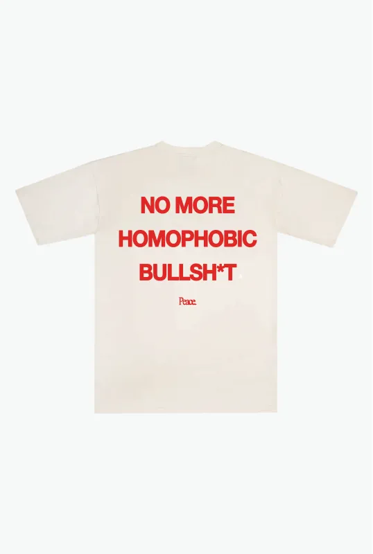 No More Homophobic BS Heavyweight T-Shirt - Ivory made by Peace-Collective