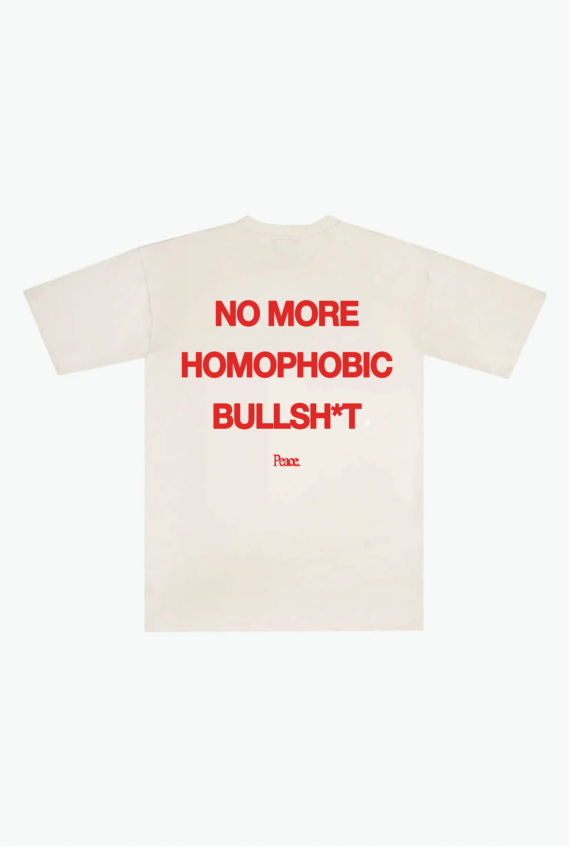 No More Homophobic BS Heavyweight T-Shirt - Ivory sold by Peace-Collective