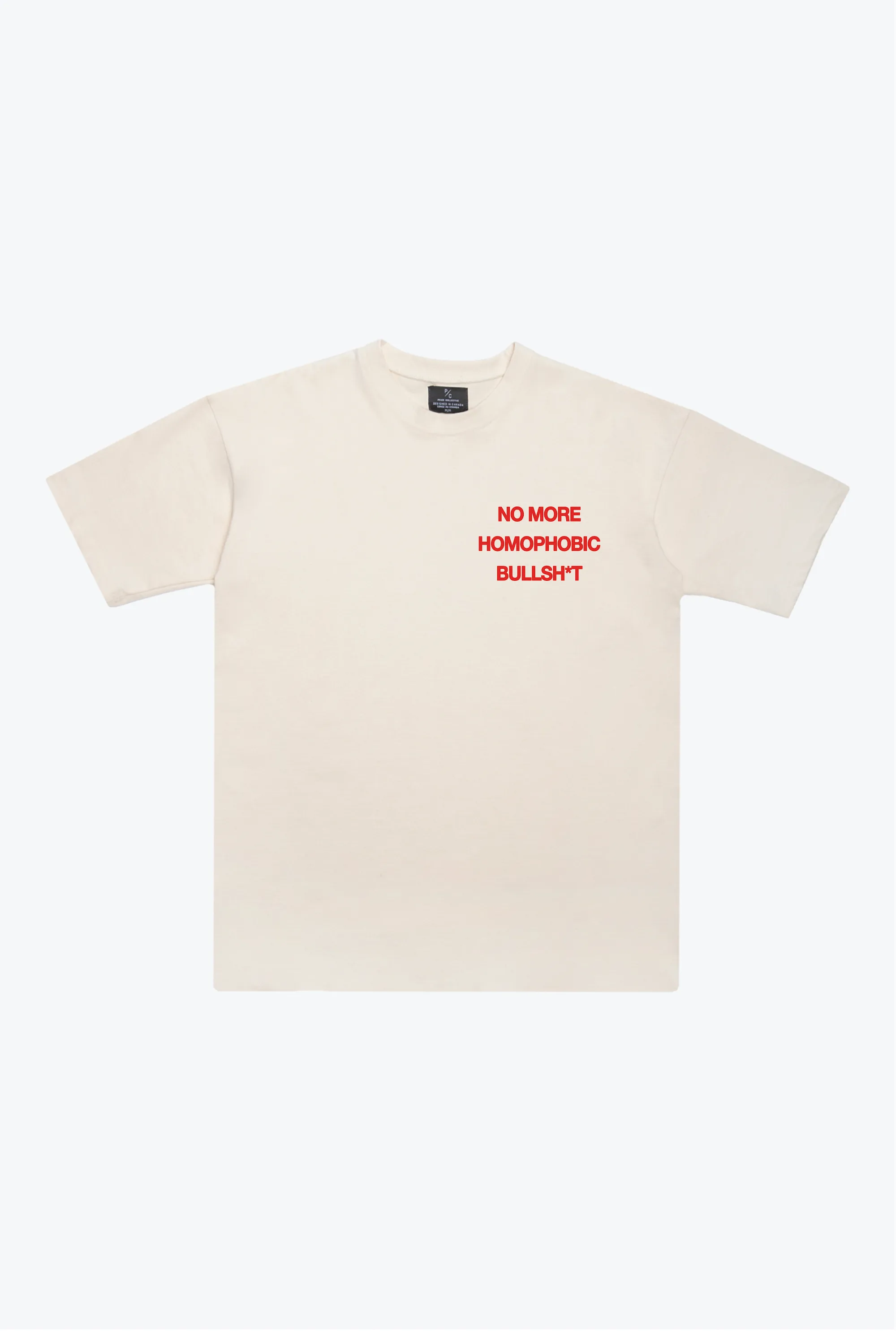 No More Homophobic BS Heavyweight T-Shirt - Ivory sold by Peace-Collective product image thumbnail 2