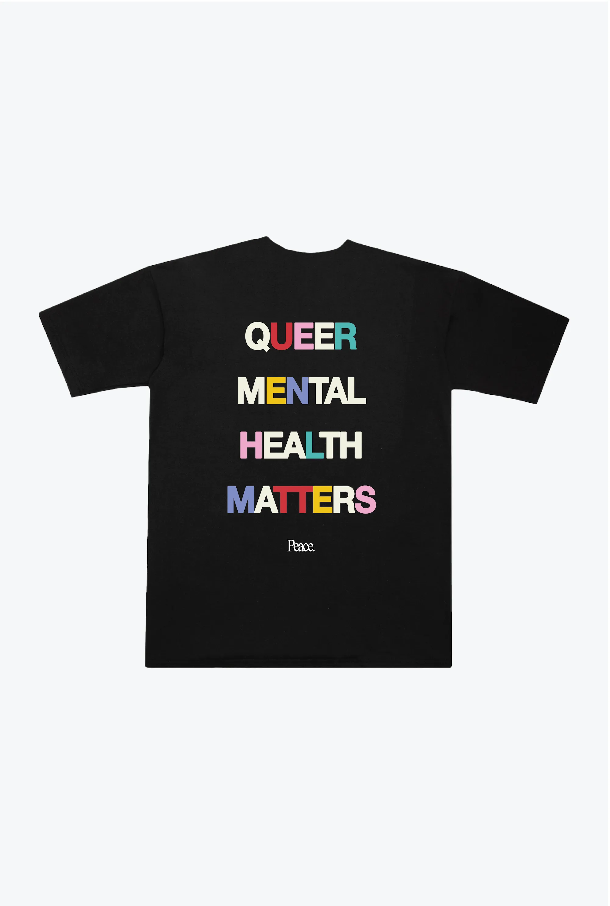Queer Mental Health Matters Heavyweight T-Shirt - Black sold by Peace-Collective