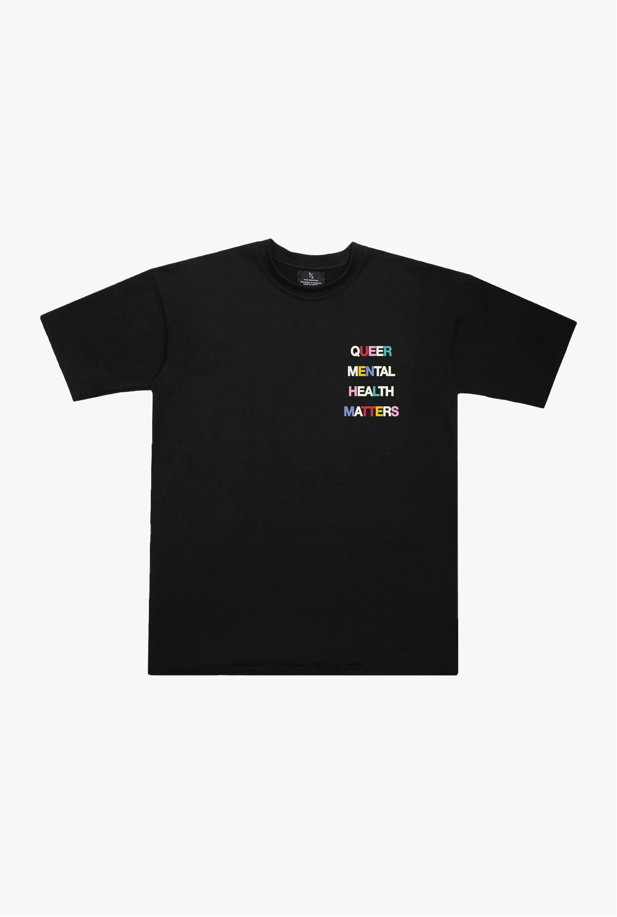 Queer Mental Health Matters Heavyweight T-Shirt - Black sold by Peace-Collective product image thumbnail 2