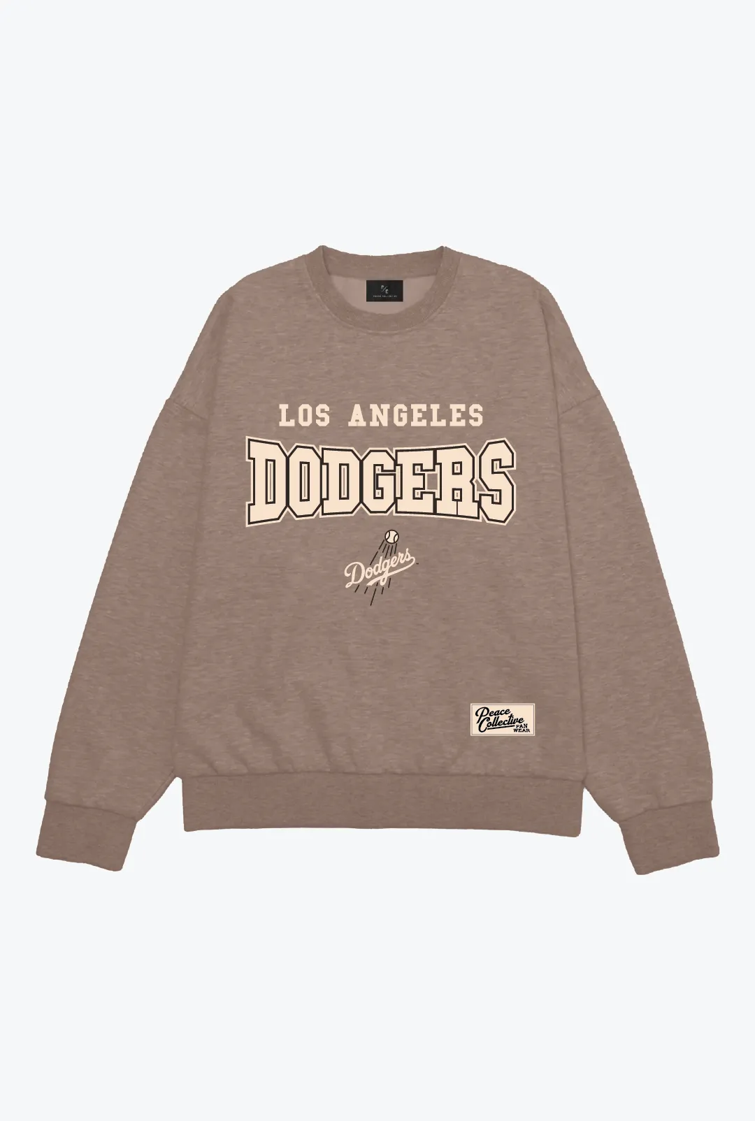Los Angeles Dodgers Melange Heavyweight Crewneck - Cocoa sold by Peace-Collective