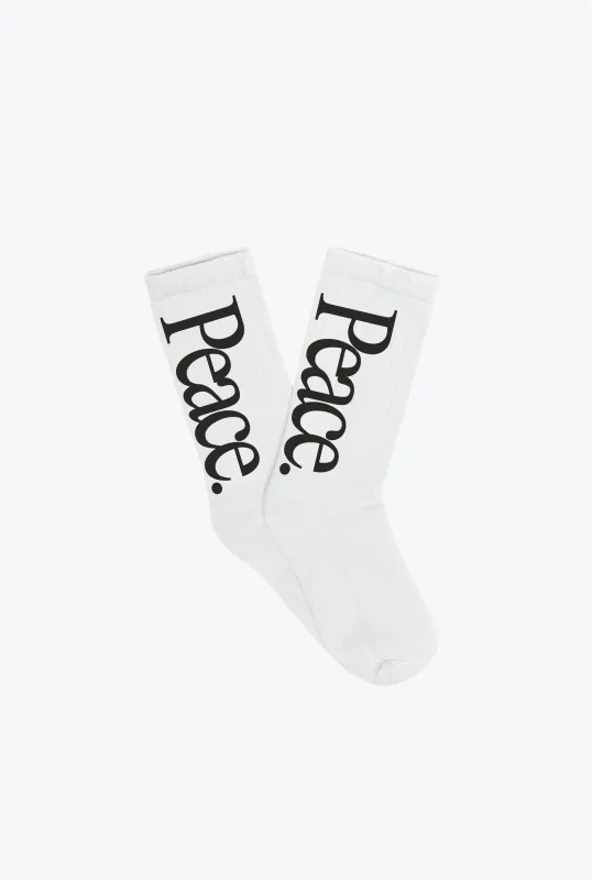 Trash Teddy Summer Vacation: Fashion Teddy Crew Socks - White made by Peace-Collective
