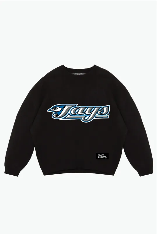 Toronto Blue Jays Vintage Knit Sweater - Black made by Peace-Collective