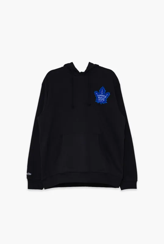 Toronto Maple Leafs Patch Hoodie - Black made by Mitchell & Ness