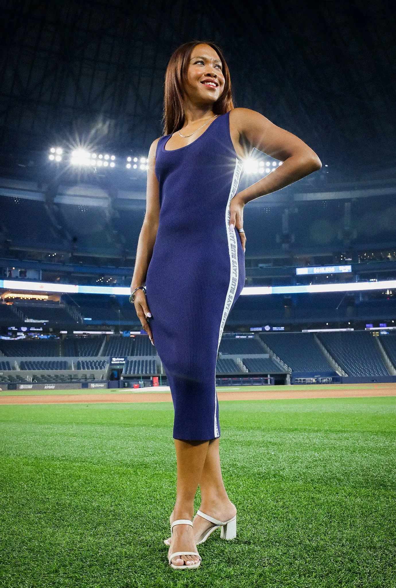 Toronto Blue Jays x Hazel Mae Women's Ribbed Tank Dress - Navy sold by Peace-Collective product image thumbnail 2