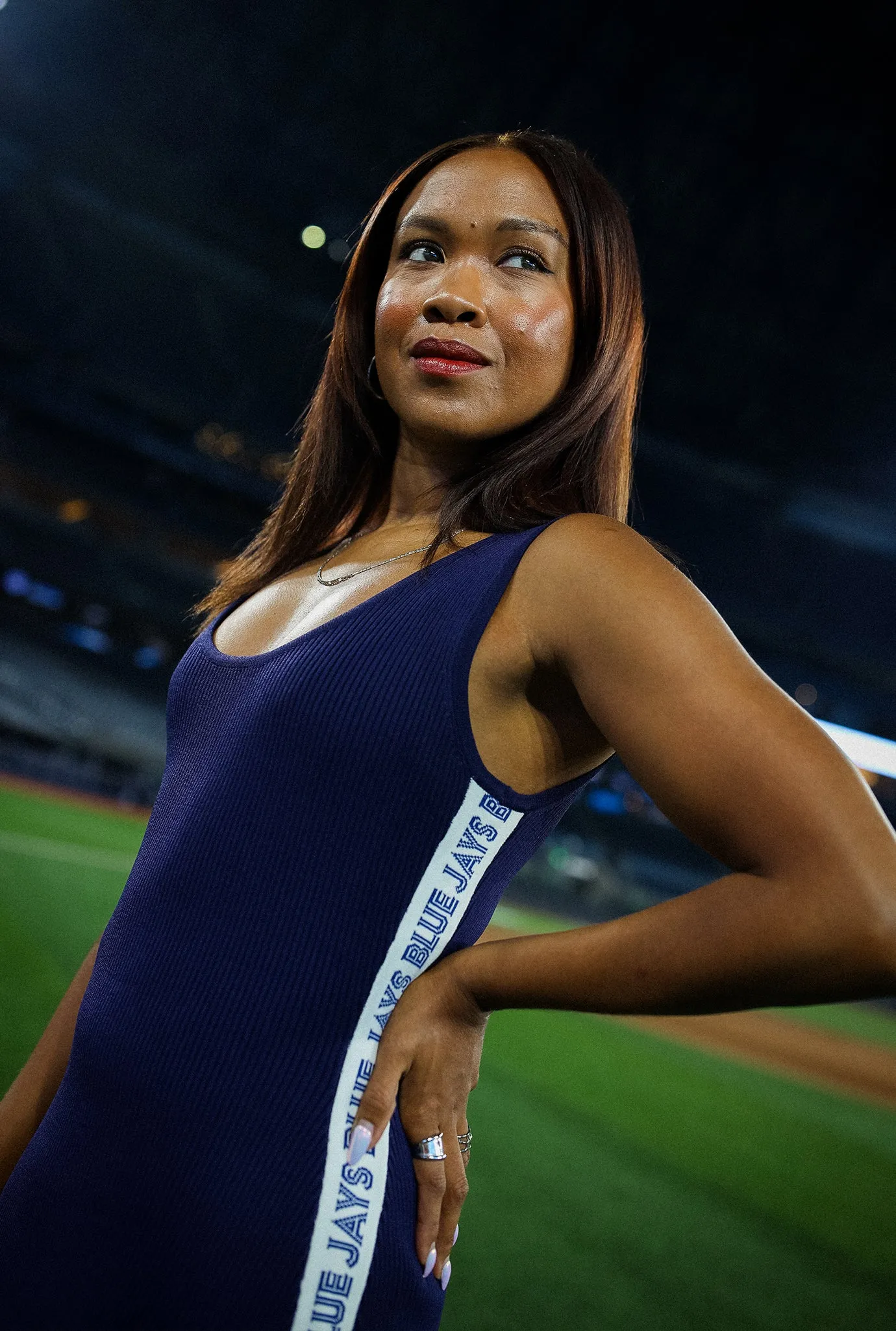 Toronto Blue Jays x Hazel Mae Women's Ribbed Tank Dress - Navy sold by Peace-Collective product image thumbnail 4