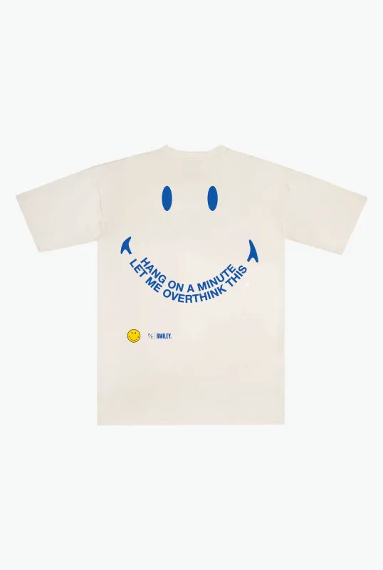P/C x Smiley: Overthinking Smiley Heavyweight T-Shirt - Ivory made by Peace-Collective