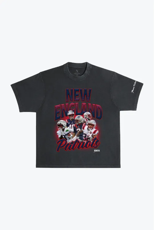 New England Patriots Vintage Heavyweight Garment Dyed T-Shirt - Black made by Peace-Collective