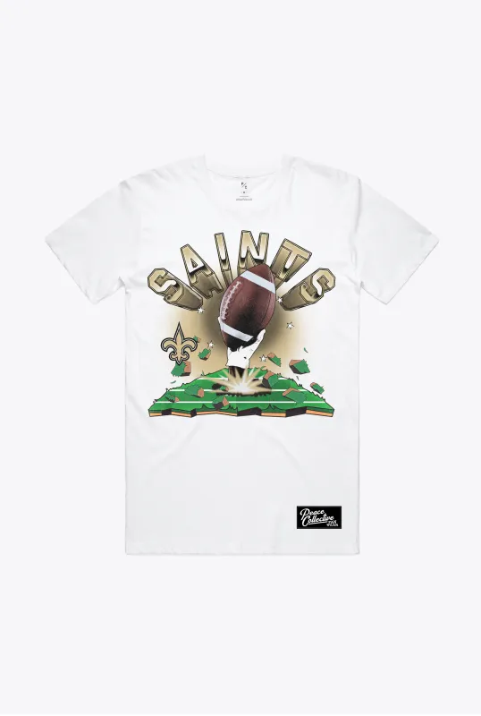 New Orleans Saints Vintage Clubhouse T-Shirt - White made by Peace-Collective