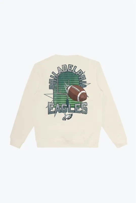 Philadelphia Eagles Vintage Clubhouse Score Crewneck - Ivory made by Peace-Collective