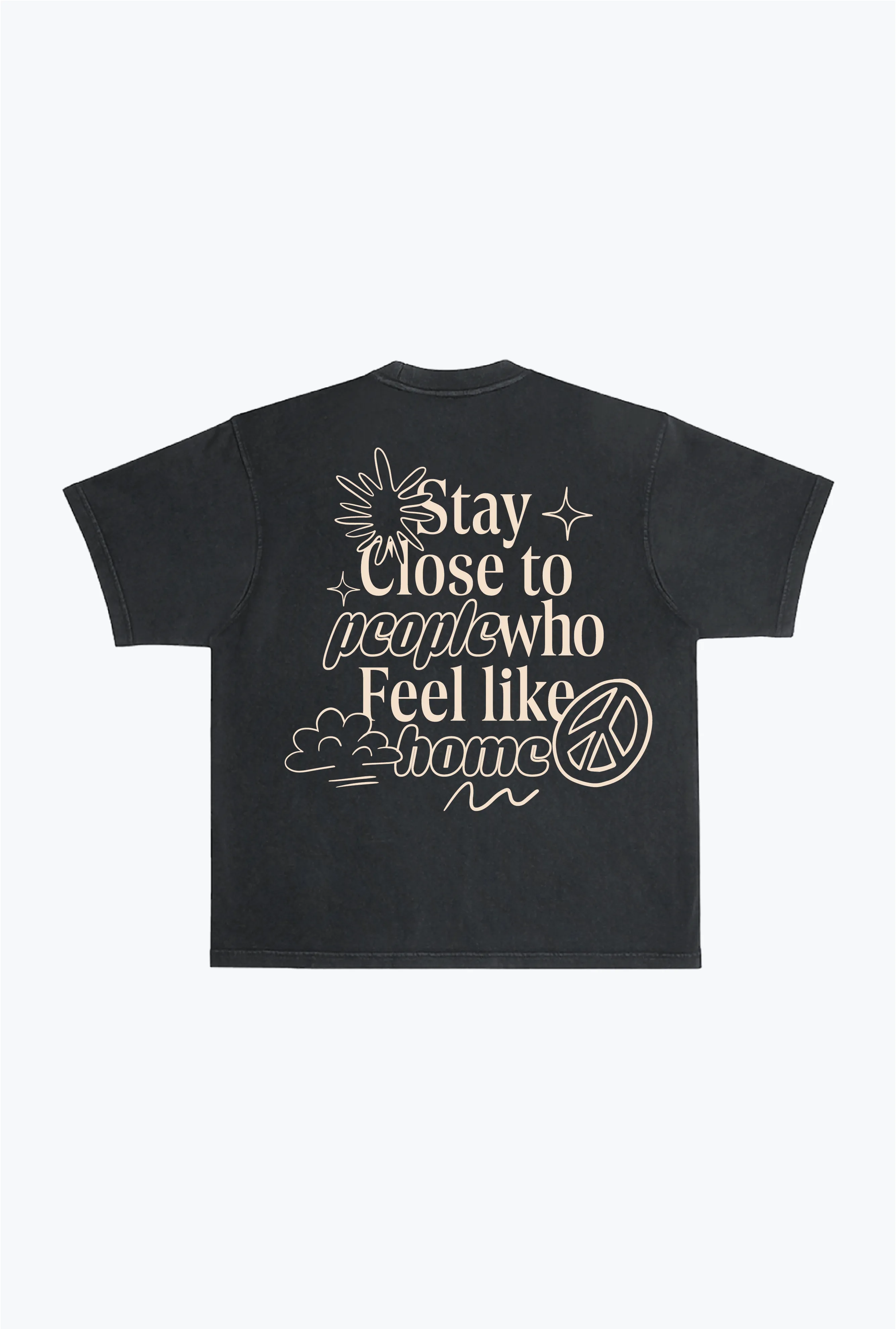 Peace Heavyweight Garment Dyed T-Shirt - Black sold by Peace-Collective