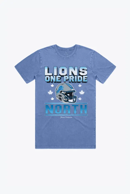 Detroit Lions One Pride North Heavyweight Garment Dyed T-Shirt - Blue made by Peace-Collective