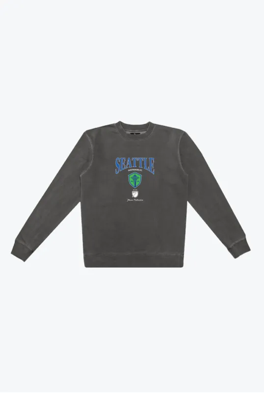 Seattle Sounders FC Pigment Dye Crewneck - Black sold by Peace-Collective