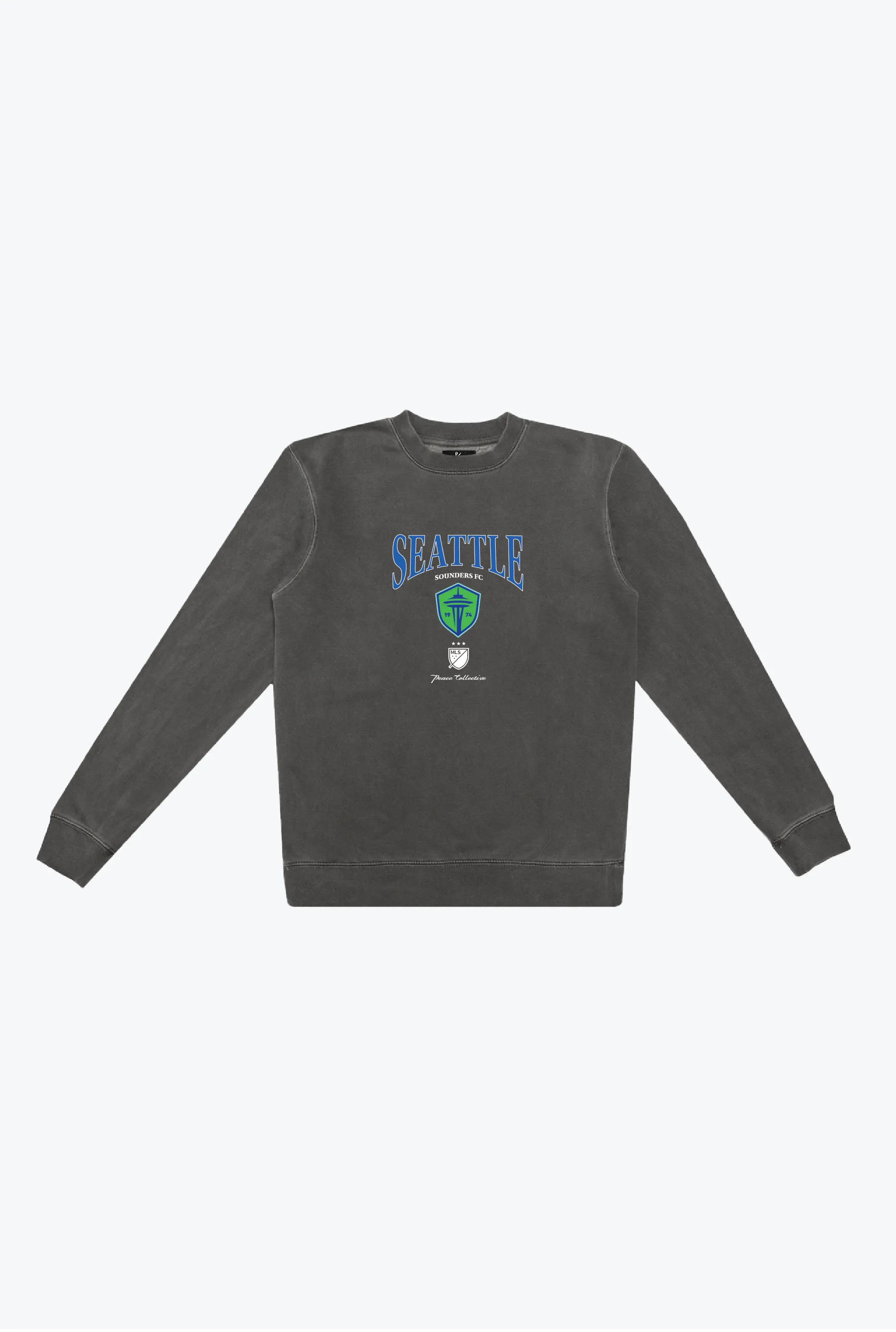Seattle Sounders FC Pigment Dye Crewneck - Black sold by Peace-Collective