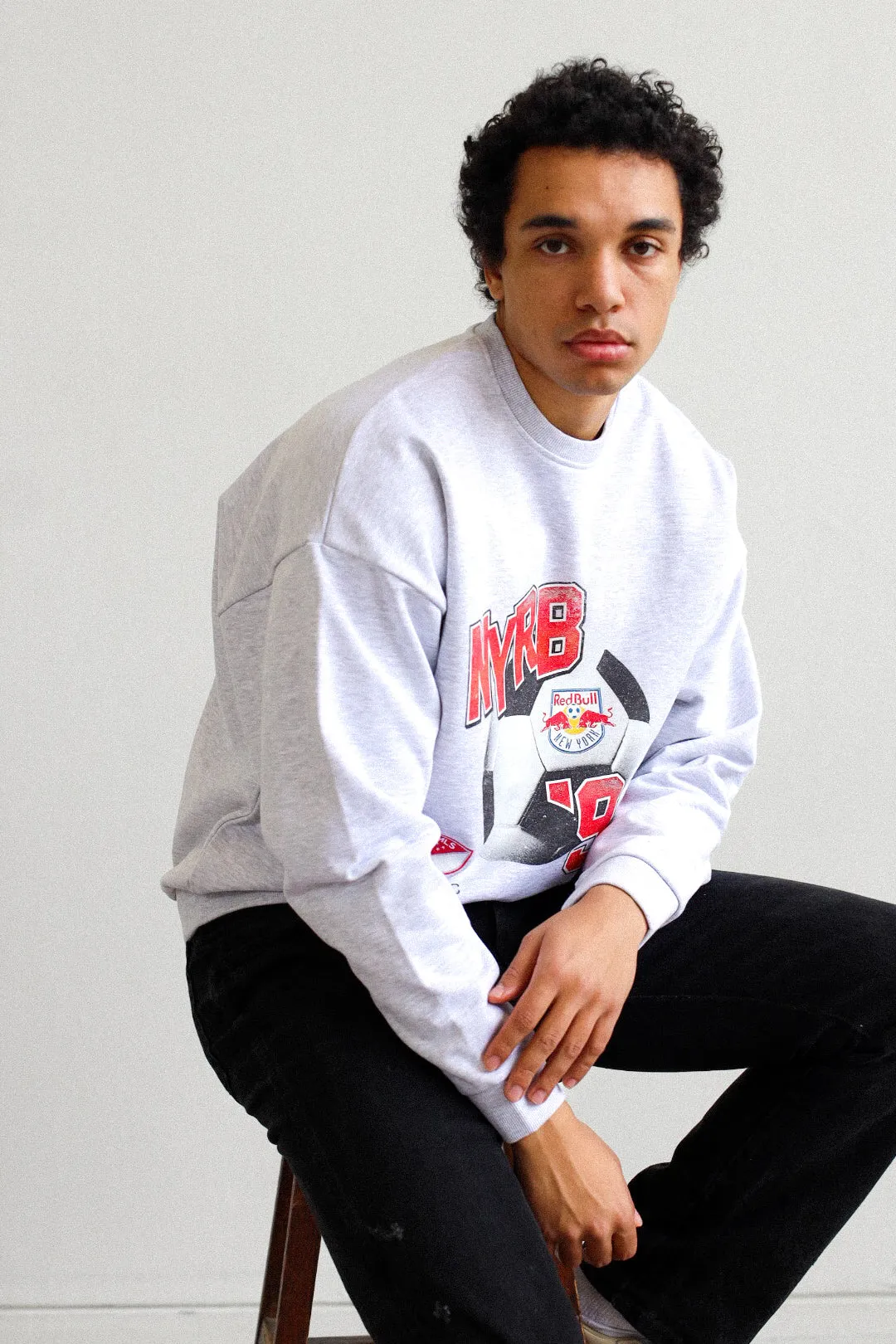 New York Red Bulls Vintage Footy SuperHeavy™️ Crewneck - Ash sold by Peace-Collective product image thumbnail 4