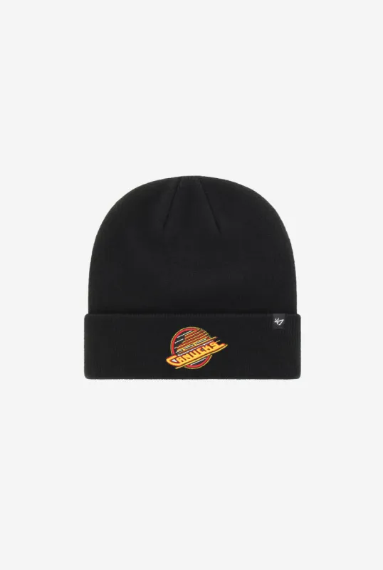 Vancouver Canucks 1985 Raised Cuff Knit Hat sold by Peace-Collective