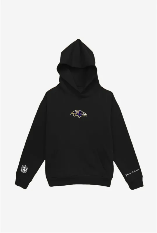 Baltimore Ravens Logo Heavyweight Hoodie - Black sold by Peace-Collective