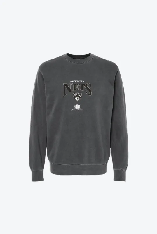 Brooklyn Nets Vintage Embroidered Crewneck - Black sold by Peace-Collective