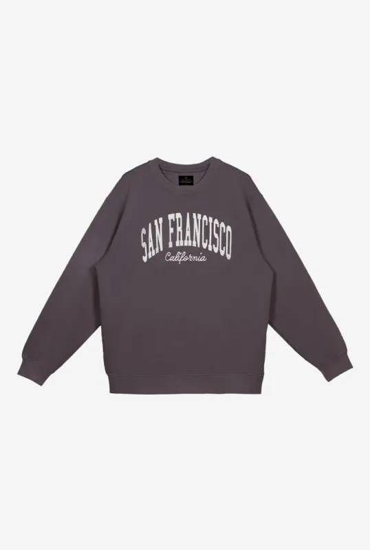 San Francisco Tourist Pigment Dye Crewneck - Black sold by Peace-Collective
