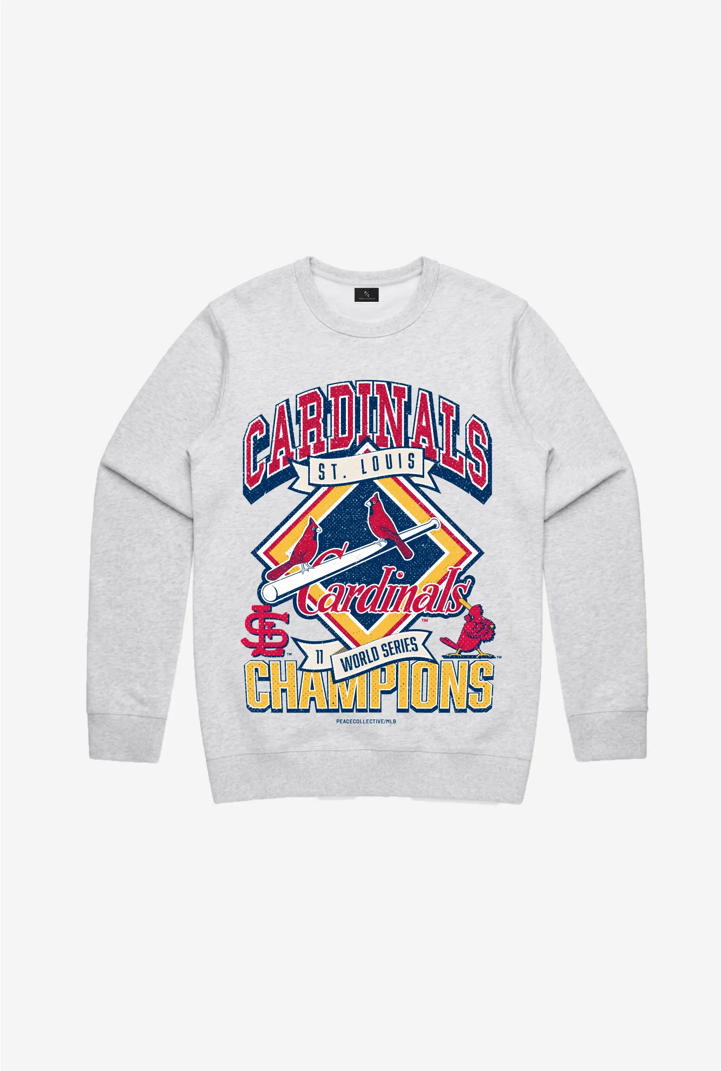 St. Louis Cardinals Vintage Cooperstown Collection Crewneck - Ash sold by Peace-Collective