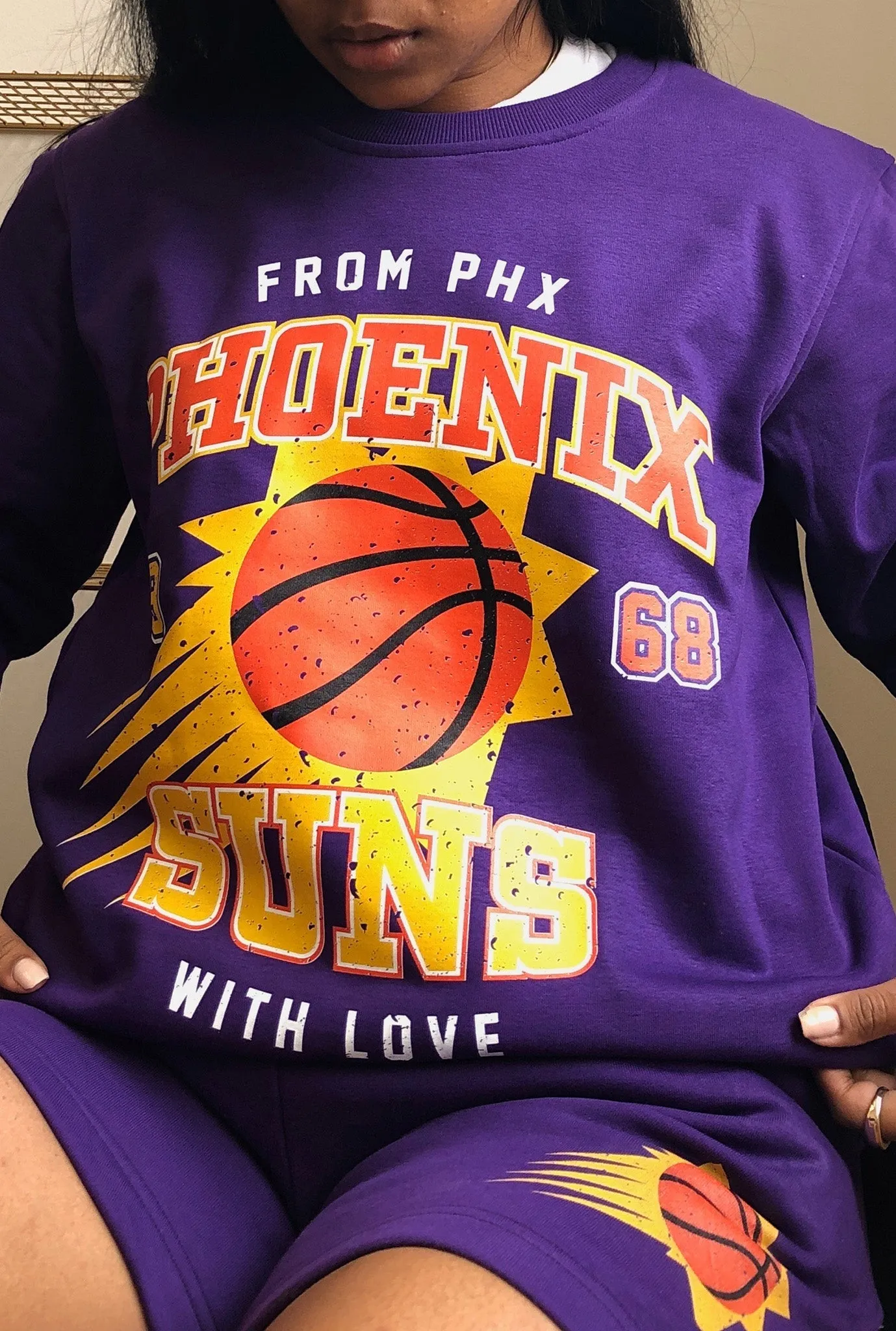 Phoenix Suns Washed Crewneck - Purple sold by Peace-Collective product image thumbnail 3