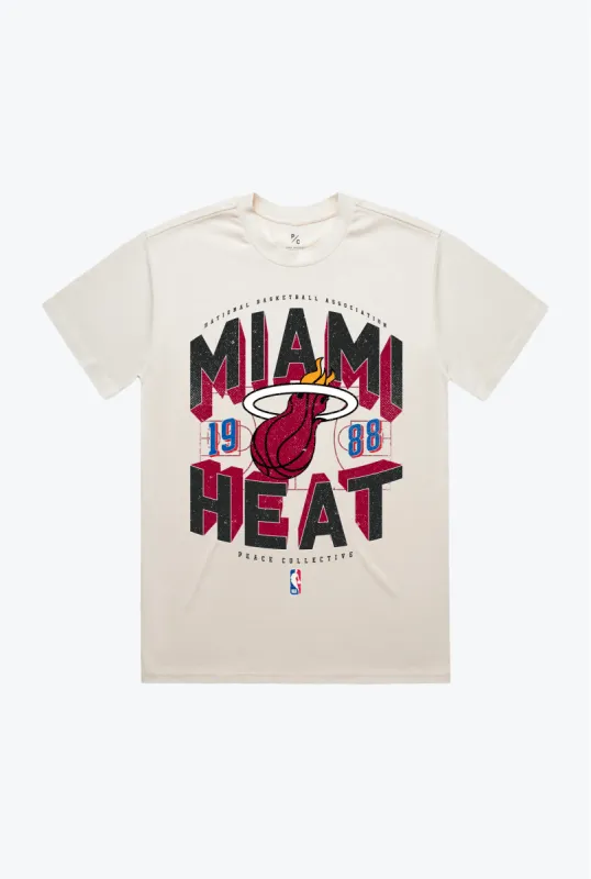 Miami Heat Court Premium T-Shirt - Ivory sold by Peace-Collective