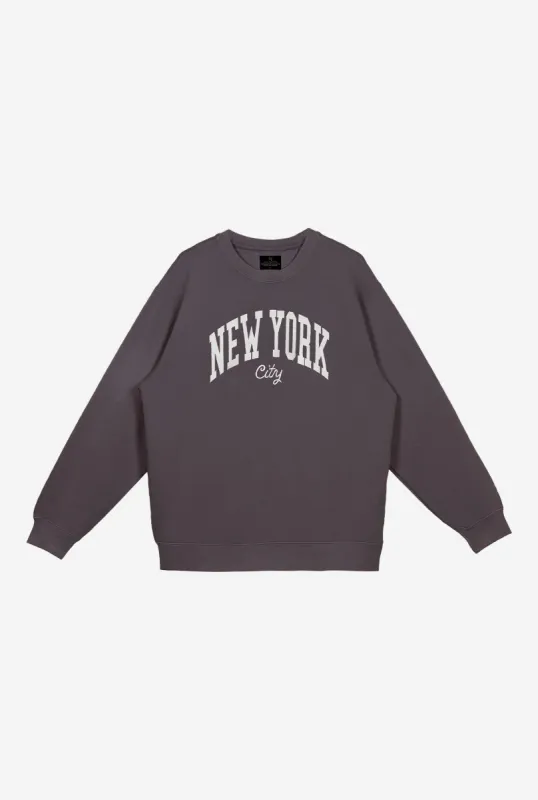 New York Tourist Pigment Dye Crewneck - Black sold by Peace-Collective